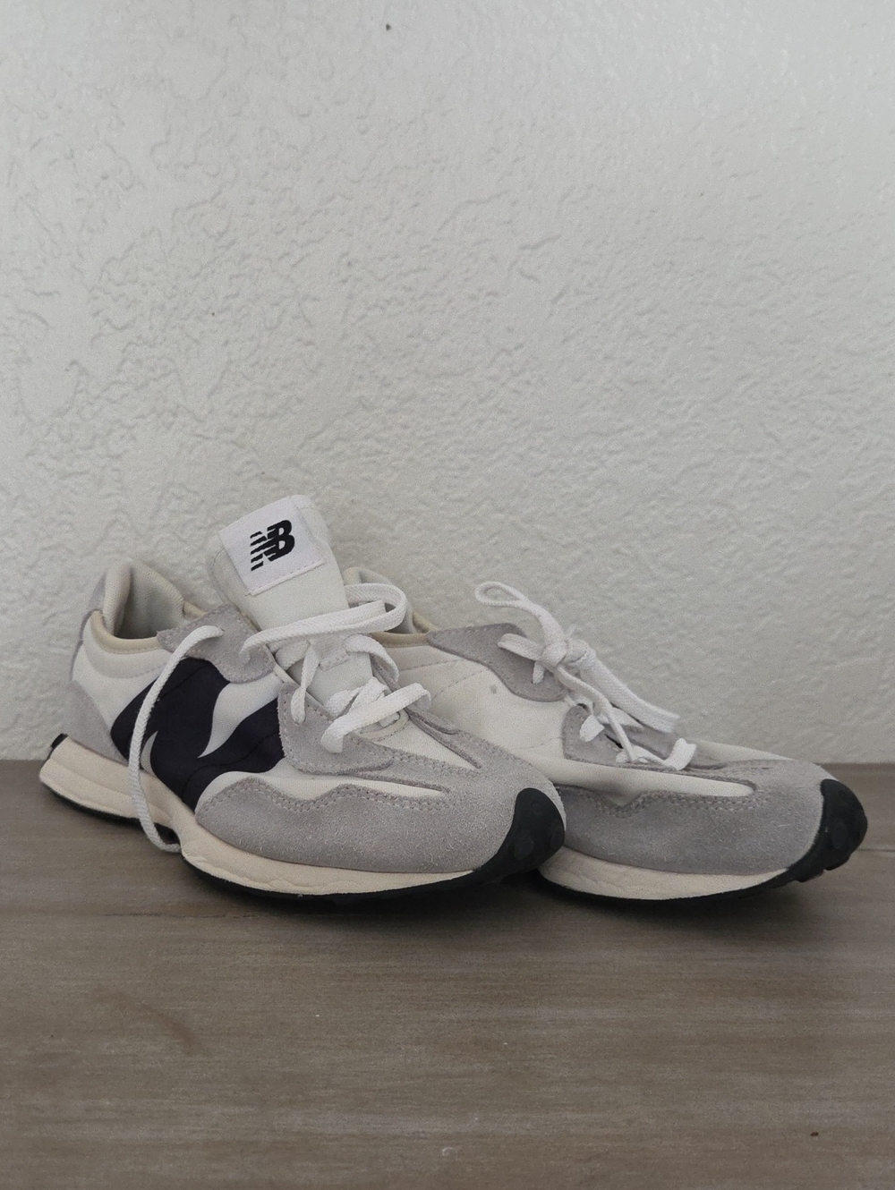 New Balance 327 Cream and Black Kids' Sneakers